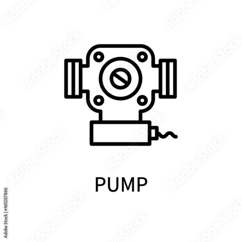 Line Icon Pump In Simple Style. Vector sign in a simple style isolated on a white background.