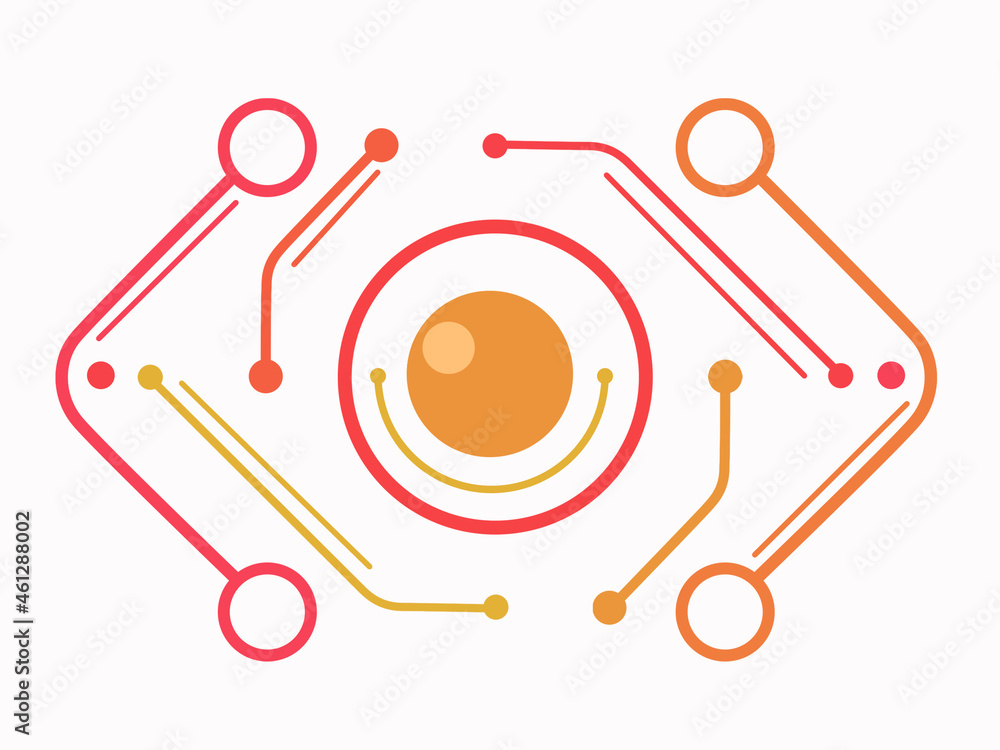 Techinical Eye technological eye from schematics. The pattern of lines forms the eye ...
