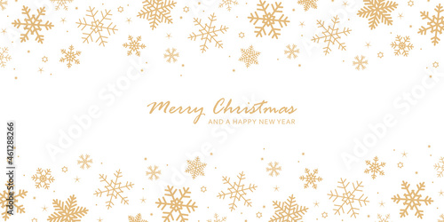 bright banner christmas card with snowflake border