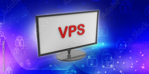 

3d illustration vps on laptop photo