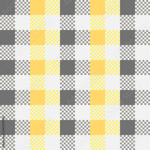 Simply yellow and grey checkered seamless pattern. Seamless pattern design for decorating, wallpaper, wrapping paper, fabric, backdrop and etc.