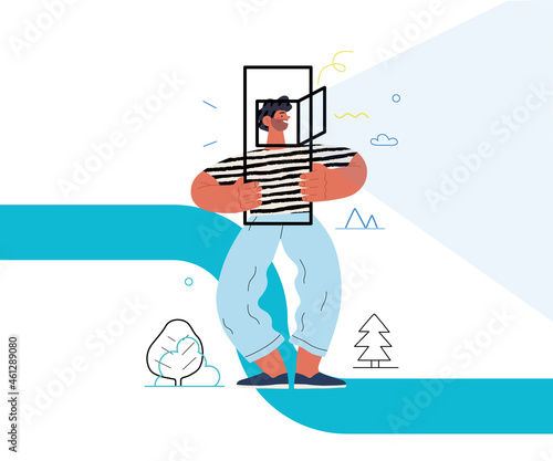 Startup illustration. Concept of building new business