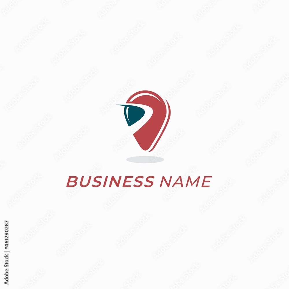Fototapeta premium design logo creative boomerang and gps