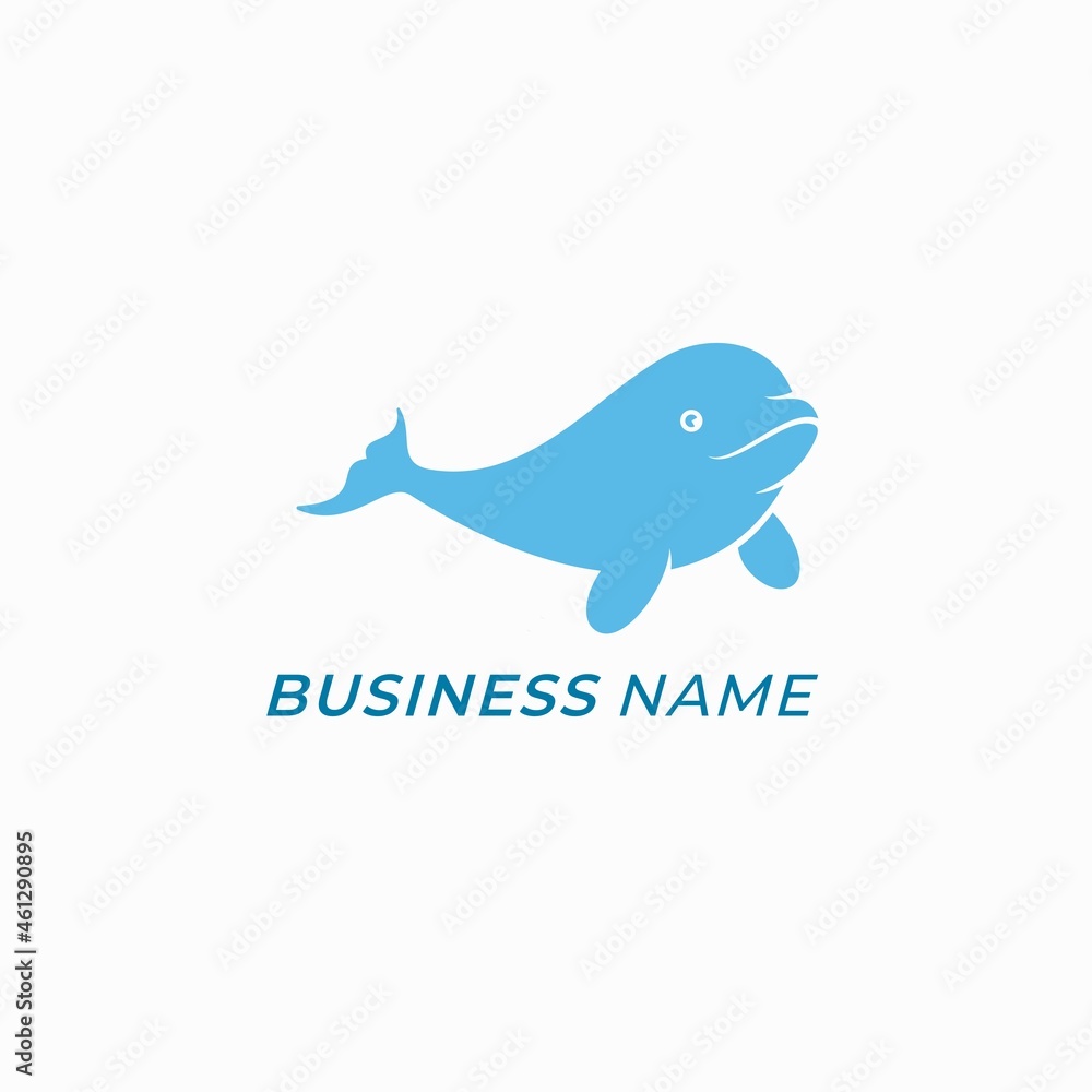 Obraz premium design logo creative whale beluga tail