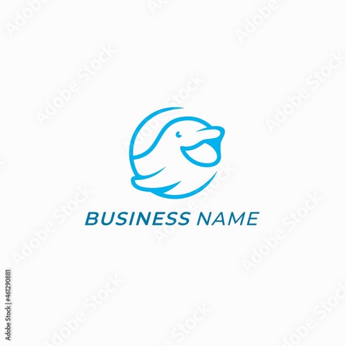 design logo minimalism whale beluga fish