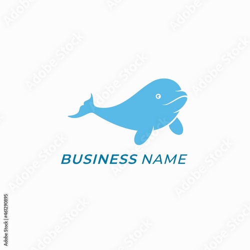 design logo creative whale beluga tail