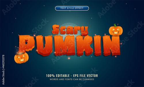 Scary Pumkin editable text effect Premium Vector 