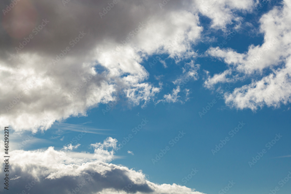 Fototapeta premium Beautiful sky with dark storm clouds, the concept of the weather forecast.