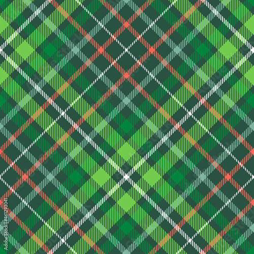 Wallpaper Mural Seamless Christmas plaid pattern in green, red and white. Diagonal repeat.  Torontodigital.ca