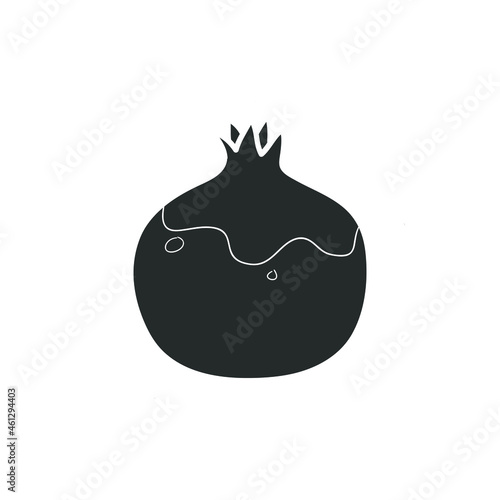 Grenade Icon Silhouette Illustration. Harvest Fruit Vector Graphic Pictogram Symbol Clip Art. Doodle Sketch Black Sign.