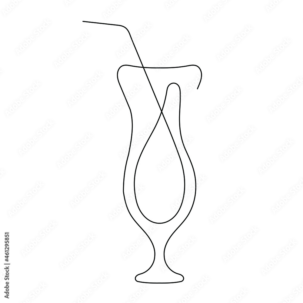 Alcohol cocktail. Hurricane glass.Continuous one line hand drawn vector illustration. Minimalist trendy contemporary design. Best for web, logo, menu concept and branding design. Alcohol cocktail. Hurricane glass.Continuous one line hand drawn vector illustration. Minimalist trendy contemporary design. Best for web, logo, menu concept and branding design.