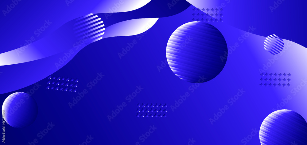 Abstract  Blue Background With Circles