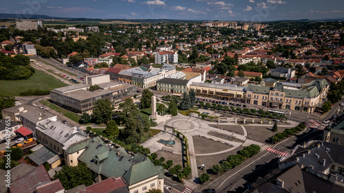 Obraz na płótnie Aerial view of the town of Levice in Slovakia w salonie