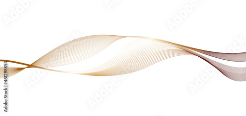 Abstract wave design element. Vector intricate gold lines texture. Blank background useful for business layout.