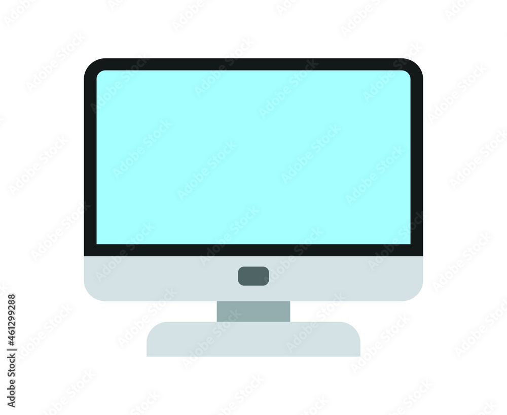 Computer monitor in trendy cartoon style icon isoalted on white background vector illustration. Computer screen show your business presentation on display device.For app, ads, web banner button ui ux. Computer monitor in trendy cartoon style icon isoalted on white background vector illustration. Computer screen show your business presentation on display device.For app, ads, web banner button ui ux.