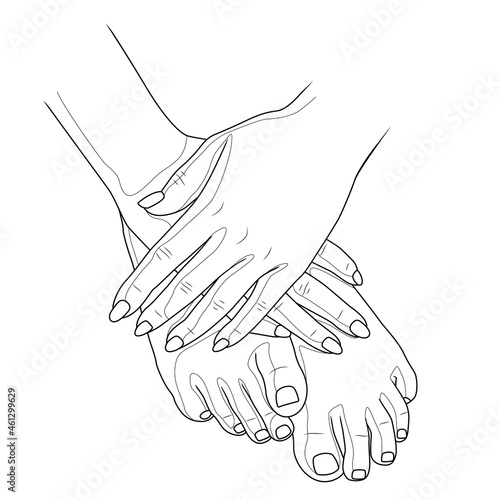 Arms and legs.Coloring book antistress for children and adults. Illustration isolated on white background.Zen-tangle style. Hand draw