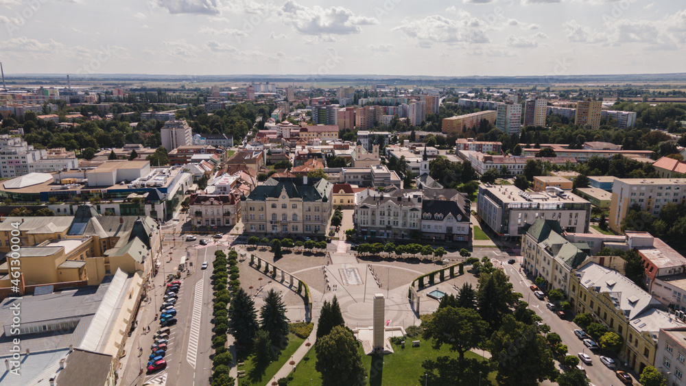 Fototapeta premium Aerial view of the town of Levice in Slovakia