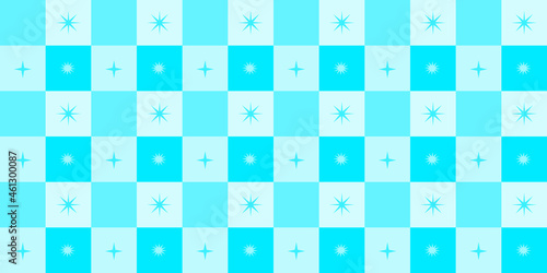 Plaid fabric textile blue stars fashion chessboard wallpaper abstract background pattern seamless vector illustration