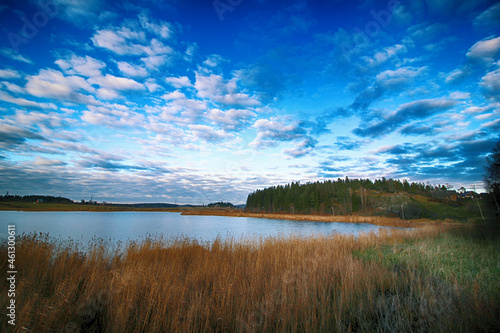 clouds over lake