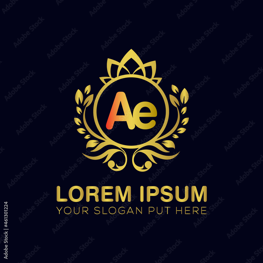 Obraz premium Ae letter luxury logo design template vector 