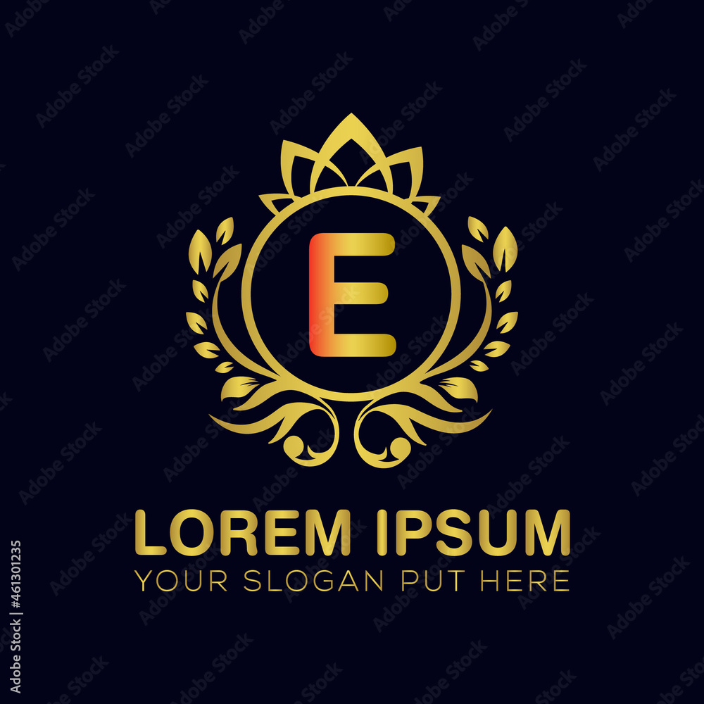Fototapeta premium E letter luxury logo design template vector