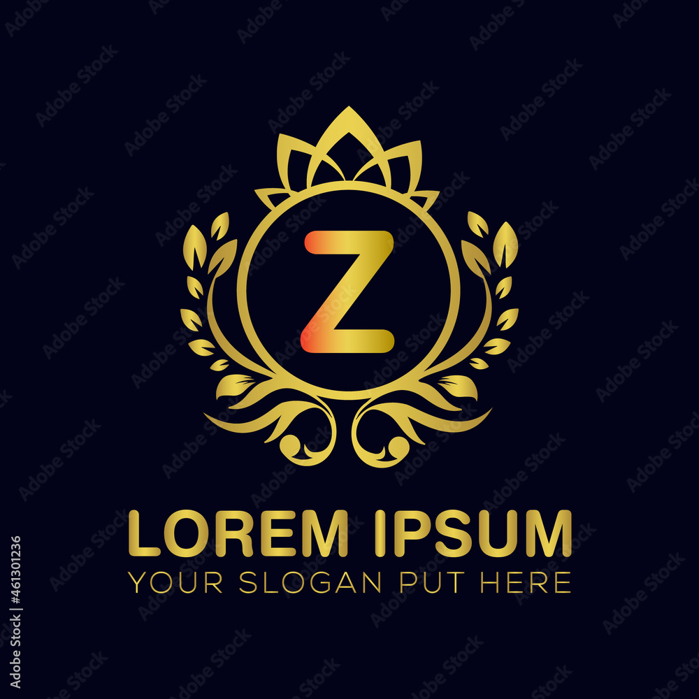Fototapeta premium Z letter luxury logo design template vector