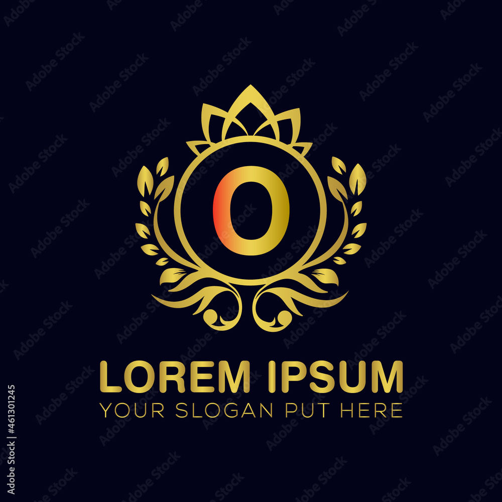 Naklejka premium O letter luxury logo design template vector