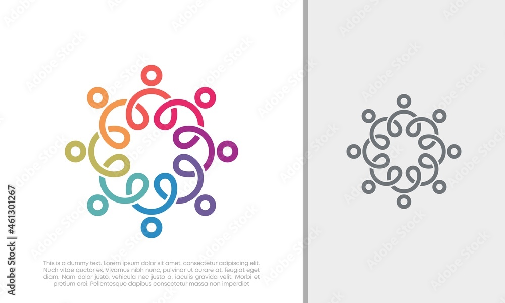 Obraz premium Global Community Logo Icon Elements Template. Community human Logo template vector. Community health care. Abstract Community logo. Social Networking logo designs.