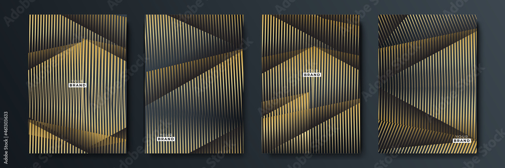 Gold and black luxury background design set Gold and black luxury background design set
