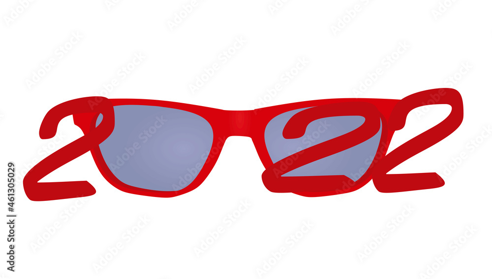 Fototapeta premium 2022 year sunglasses. vector illustration