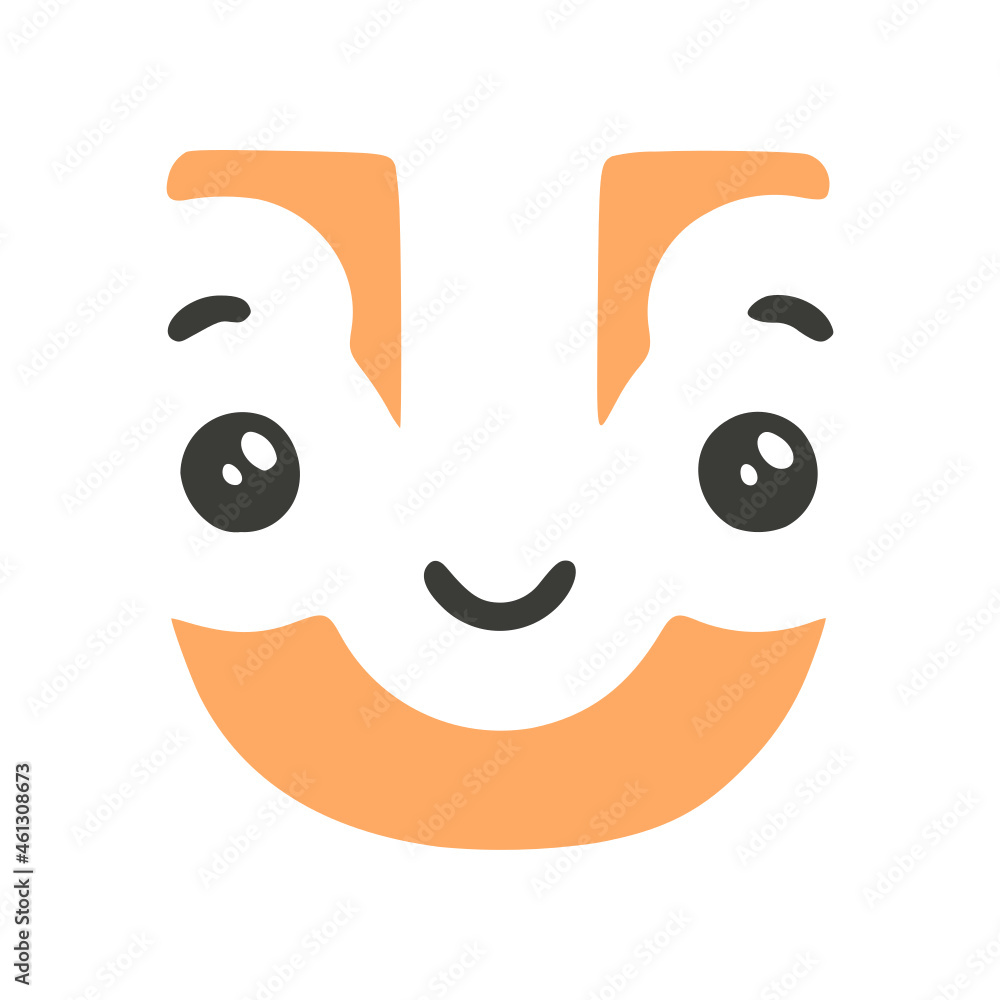 Letter u cute kawaii character glyph icon Letter u cute kawaii character glyph icon