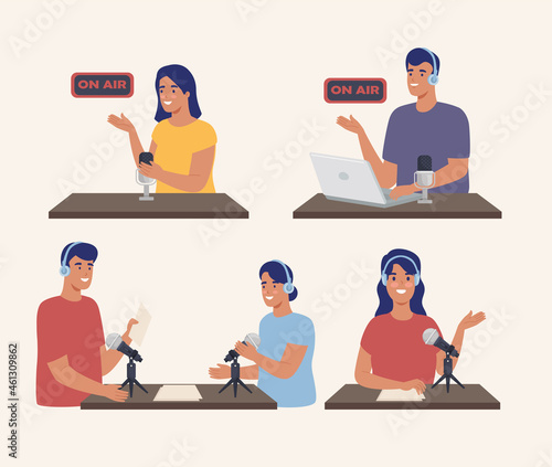 group people podcaster