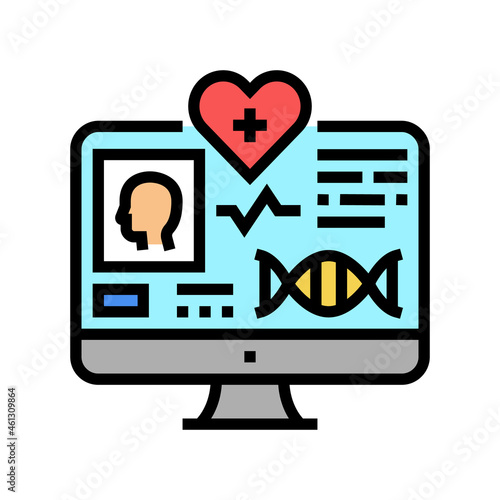 telehealth researching color icon vector. telehealth researching sign. isolated symbol illustration