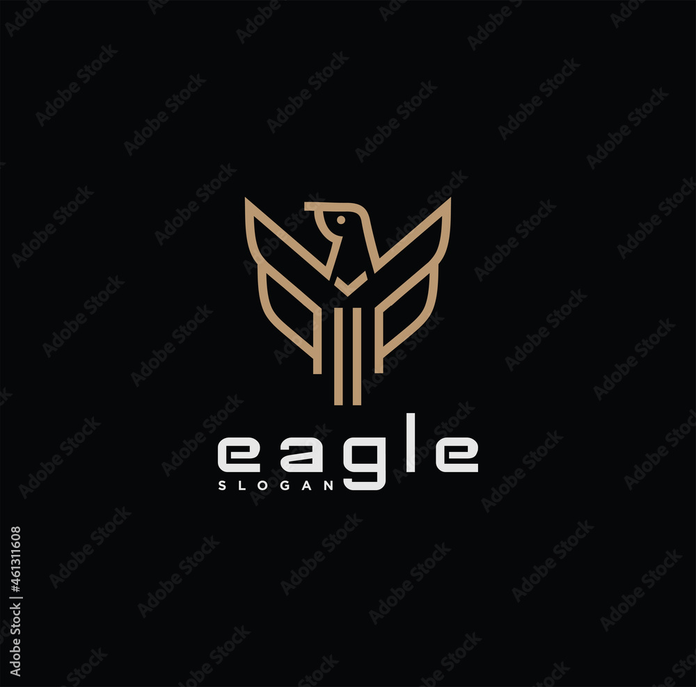 Simple elegant monoline eagle logo design Line art style inspiration Simple elegant monoline eagle logo design Line art style inspiration