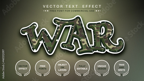 War - Editable Text Effect, Font Style