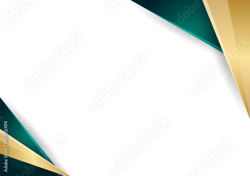 Green and gold abstract geometric background gradient color certificate template. Suit for presentation background, banner, poster, flier, cover, business card and much more