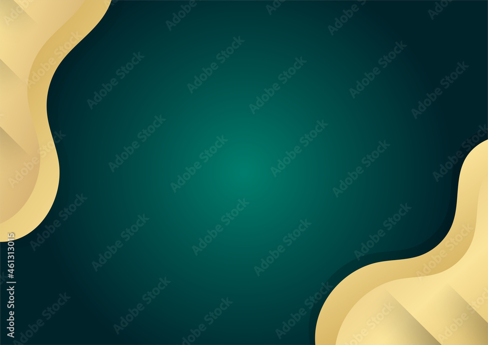 Abstract luxury dark green overlap layer with golden shapes decoration elements. Suitable for presentation background, banner, web landing page, ui, mobile app, editorial design, flyer, banner Abstract luxury dark green overlap layer with golden shapes decoration elements. Suitable for presentation background, banner, web landing page, ui, mobile app, editorial design, flyer, banner