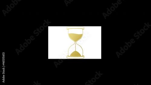 Sand Timer animated, Sandglass 4K with loop animation and transparent background, Time concept.