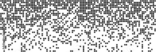 Black and White Random Pixels Pattern. Shuffled pixels texture background. Classic Pixel Art. Vector Illustration.