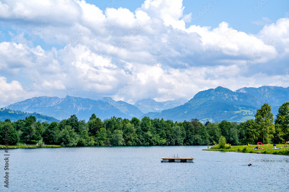 Sonthofer See, Sonthofen, Allgäu, Bayern, Deutschland