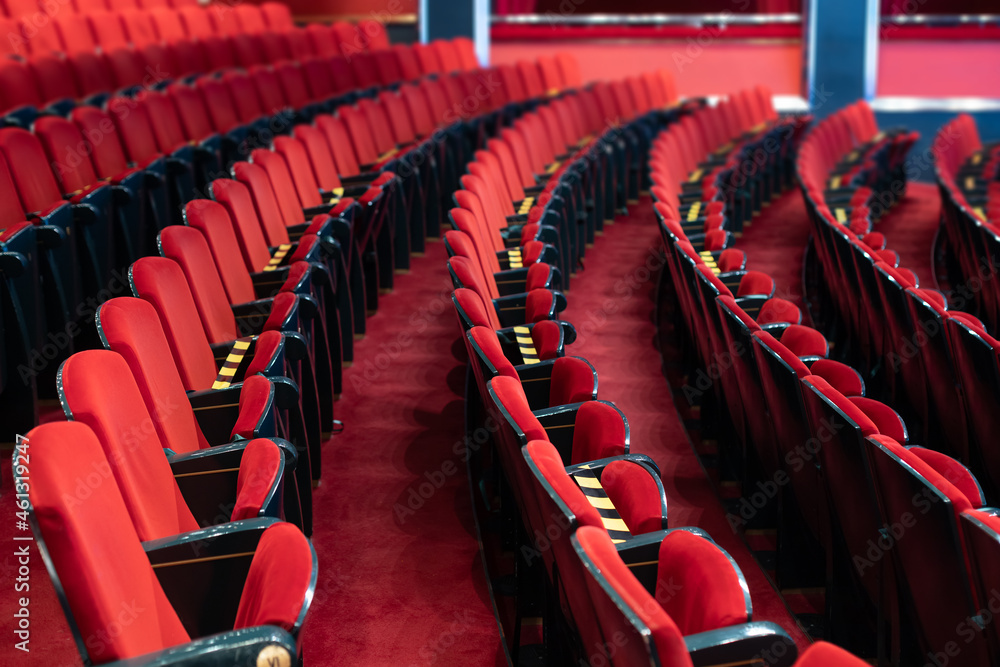 Fototapeta premium separated theater seats because of corona virus measures