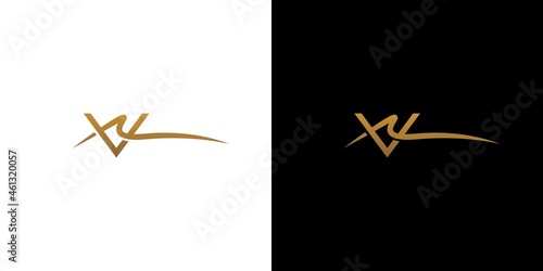 Modern and elegant VR  initials logo design