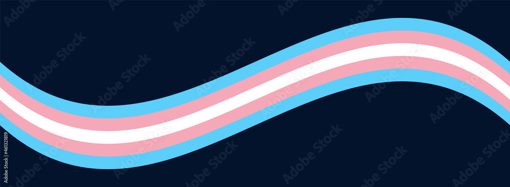 Transgender Awareness Banner Background. Transgender Flag Wave Illustration Dark Background. Vector Banner Background with Trans Pride Flag - obrazy, fototapety, plakaty 