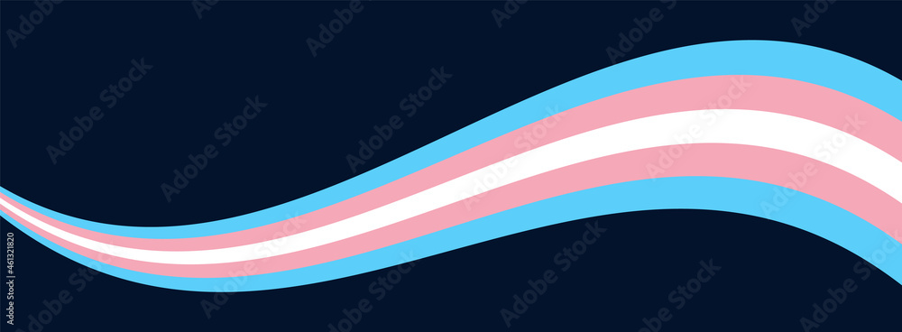 Transgender Flag Wave Background. Trans Pride Flag Illustration Isolated on Dark Background. - obrazy, fototapety, plakaty 