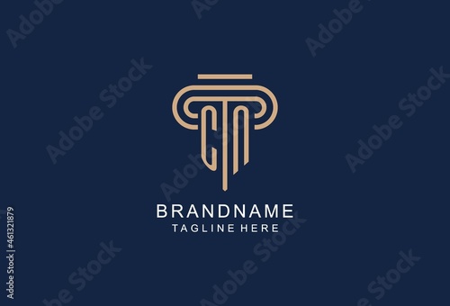 CN initial pillar logo, elegant and luxury law firm logo