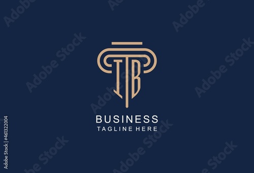IB initial pillar logo, elegant and luxury law firm logo