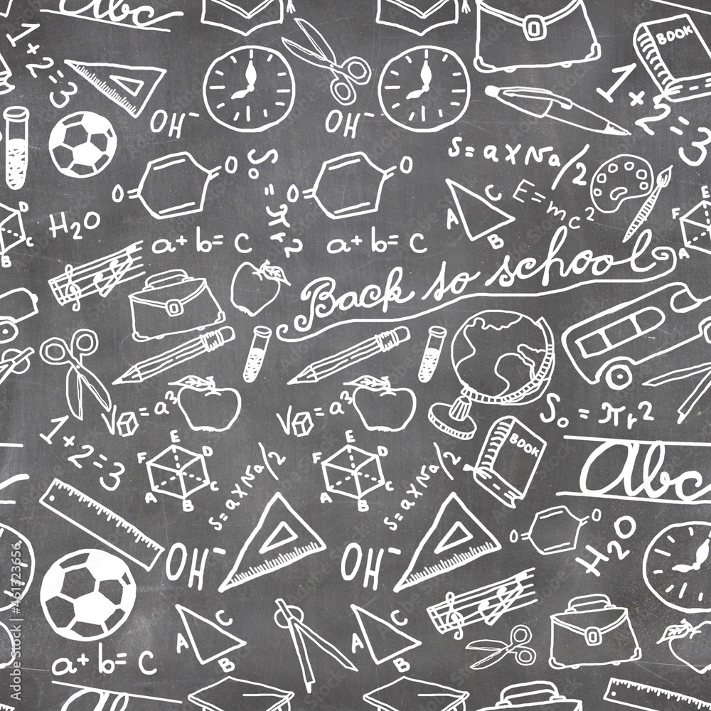 Back To School Seamless Pattern for party, anniversary, birthday. Design for banner, poster, card, invitation and scrapbook Back To School Seamless Pattern for party, anniversary, birthday. Design for banner, poster, card, invitation and scrapbook