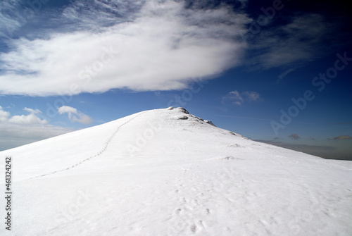 Mountain peak on a winter day, Beskids, Poland © MateuszKuca
