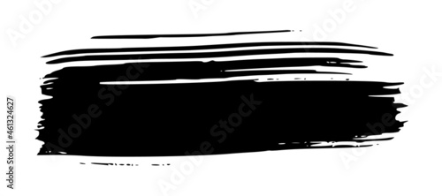 Black brush stroke on white background