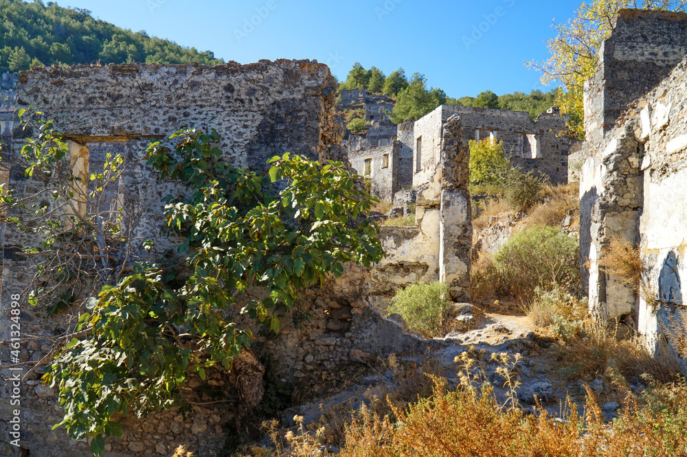 Ruins of the ancient Greek city of Kayakoy near the city of Fethiye.